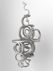 Obraz premium Mathematical Morphology 3D System - 3D Image Tentacles Aesthetic Template - Generative Plexus Graphic Design 