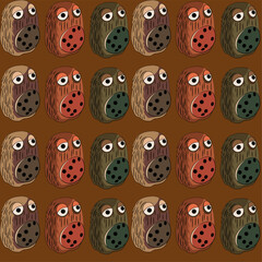 Vector seamless illustration cute and fantastic monster pattern