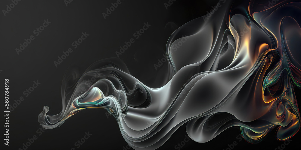 Canvas Prints abstract panoramic smoke background on dark backdrop, generative ai