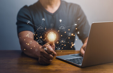 Digital transformation change management, internet of things. new technology bigdata and business...