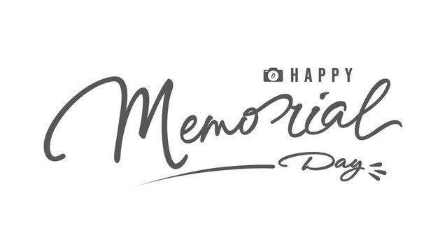 Happy memorial day greeting animation text, for banner, social media feed wallpaper stories. Greeting Card