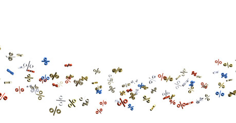 Sales icons floating in the air 3D rendering