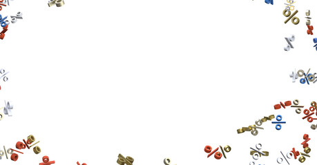 Fototapeta premium Sales icons floating in the air 3D rendering