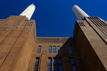 The soaring facade of the Battersea power station 