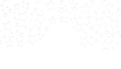 XMAS Stars - Banner with silver decoration. Festive border with falling glitter dust and stars.