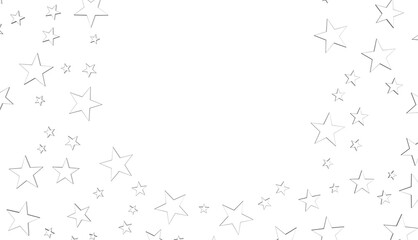 XMAS Stars - Banner with silver decoration. Festive border with falling glitter dust and stars.