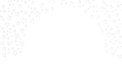 XMAS Stars - Banner with silver decoration. Festive border with falling glitter dust and stars.