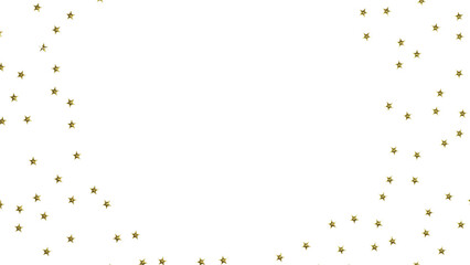 XMAS Stars - Holiday golden decoration, glitter frame isolated -