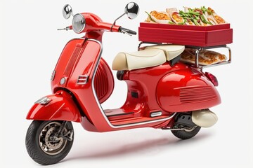 isolated fast food delivery motorbike, generative ai