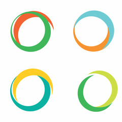 Color circle icon set abstraction
