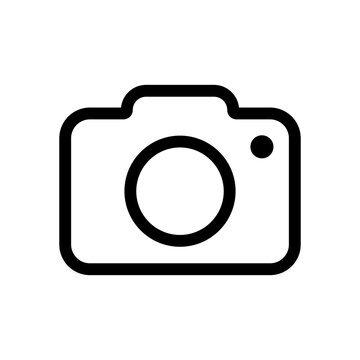 Photo camera, simple digital icon. Black symbol on white background