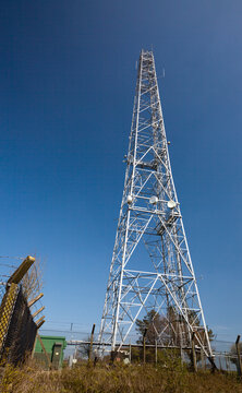 A communications tower on top of Hambledon Hill in Dorset