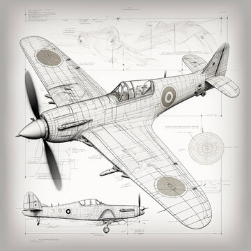 Technical Drawing Of A Spitfire