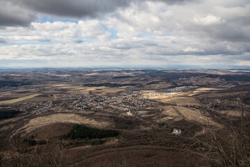 Fototapeta na wymiar View from the top of the rocky mountain. Hungary, Bélapátfalva