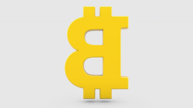 3D animation of Bitcoin currency symbol
