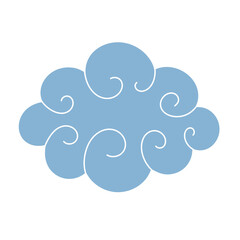 Blue cloud icon.	