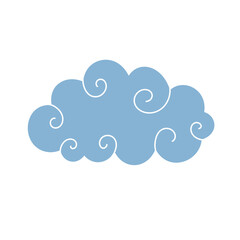 Blue cloud icon.	