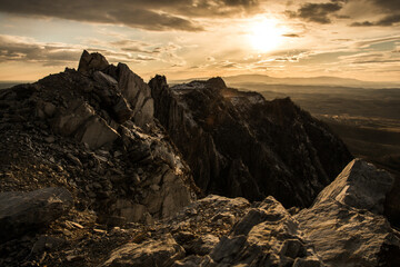 Rocky mountain at sunset, Hungary, B&eacute;lap&aacute;tfalva