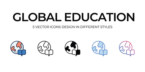 global education icons set vector illustration. vector stock,