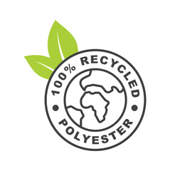 100% recycled polyester logo. Fabric made from reusable materials.