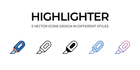 highlighter icons set vector illustration. vector stock,