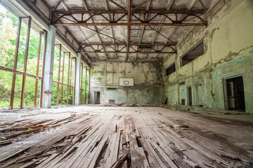 Abandoned basketball arena in Chernobyl