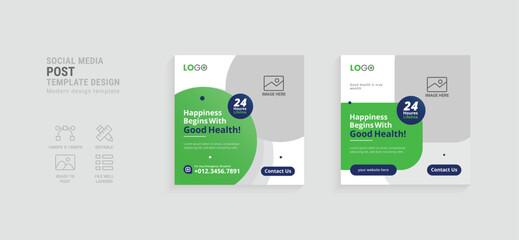 Medical service social media post template