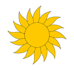 Sun symbol icon. Vector illustration.