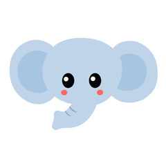 Cute elephant head Icon.