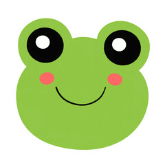Cute frog head wild animal.