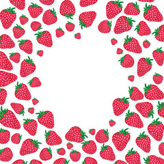 strawberries pattern illustration. cute pattern to represent summer. Without background space for text. Summer sweet fruits and berries.  Good for packaging