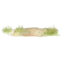 watercolor grass and soil background