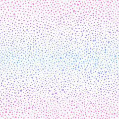 Seamless cute pattern in polka dot style. Pink and blue chaotic structure on a white background. Vector illustration. - obrazy, fototapety, plakaty