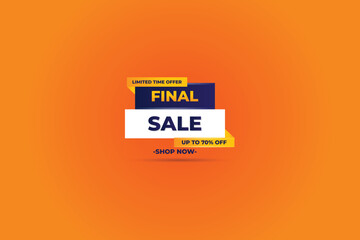 Obraz premium Final sale yellow with offer details illustration 