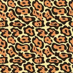 Animal print leopard or jaguar vector seamless pattern with spots
