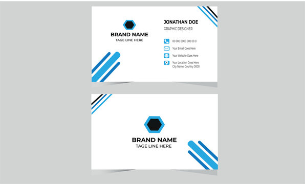 Corporate Modern Business Card Design Template Creative and Clean Business Card Name Card Visting Card Simple Flat Vactor Design Vactor Illustration Print Template
