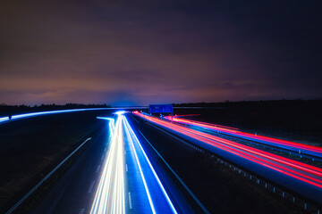 Langzeitbelichtung - Autobahn - Strasse - Traffic - Travel - Background - Line - Ecology - Highway - Night Traffic - Light Trails - High quality photo