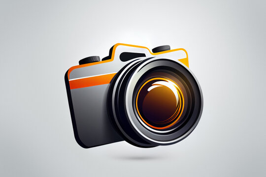 Modern dlsr camera logo illustration, generative ai