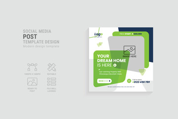 Creative real estate sale social media post 