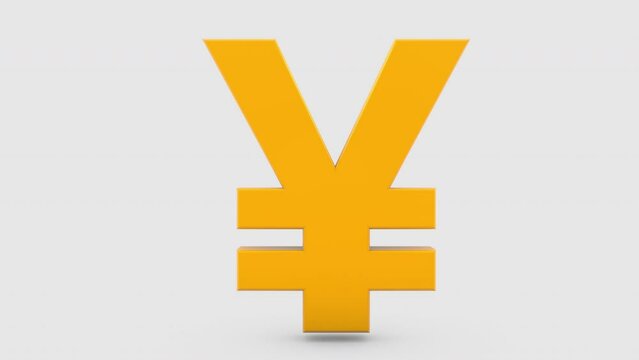 3D animation of Yen currency symbol