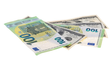 Euro banknotes isolated
