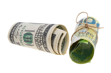 Euro banknotes isolated