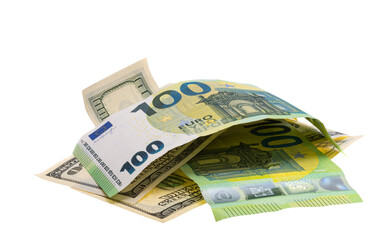 Euro banknotes isolated