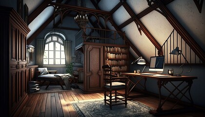 antique attic room idea