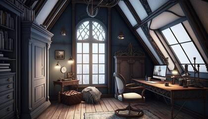 antique attic room idea