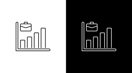 Business growth progress statistic infographic data analysis outline icon design chart bar