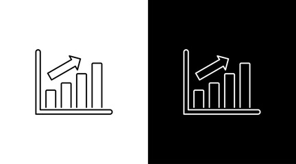 Business profit growth statistic infographic data analysis outline icon design chart bar