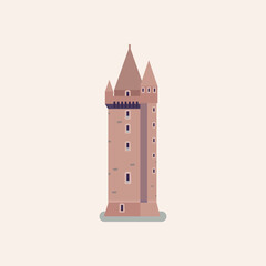 Scrabo Tower. Flat style illustration.