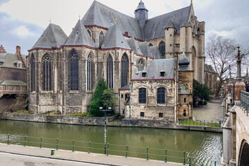 Fototapeta na wymiar Saint Michael's Church in Ghent, Belgium