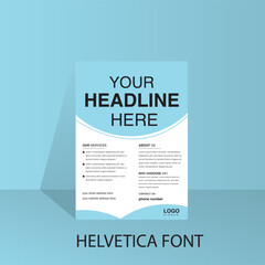 modern, creative, clean, business, flyer, design, template, advertising, company, promotion, growth, blue, color, gradient, vector, abstract, flat, corporate, illustration, a4, half, single, page, 